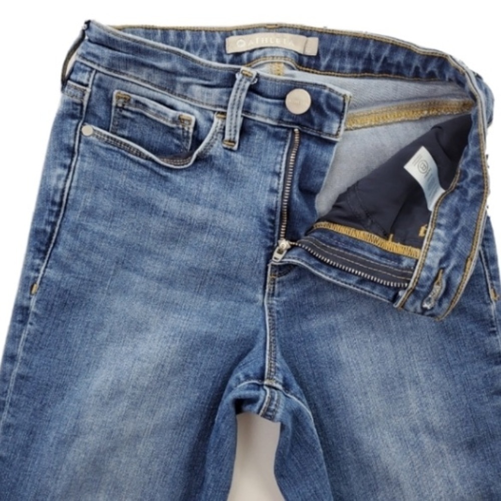 Athleta Sculptek Blue Jean 0 25x28 Azure Medium Wash Skinny Stretchy Athleisure - Picture 10 of 15